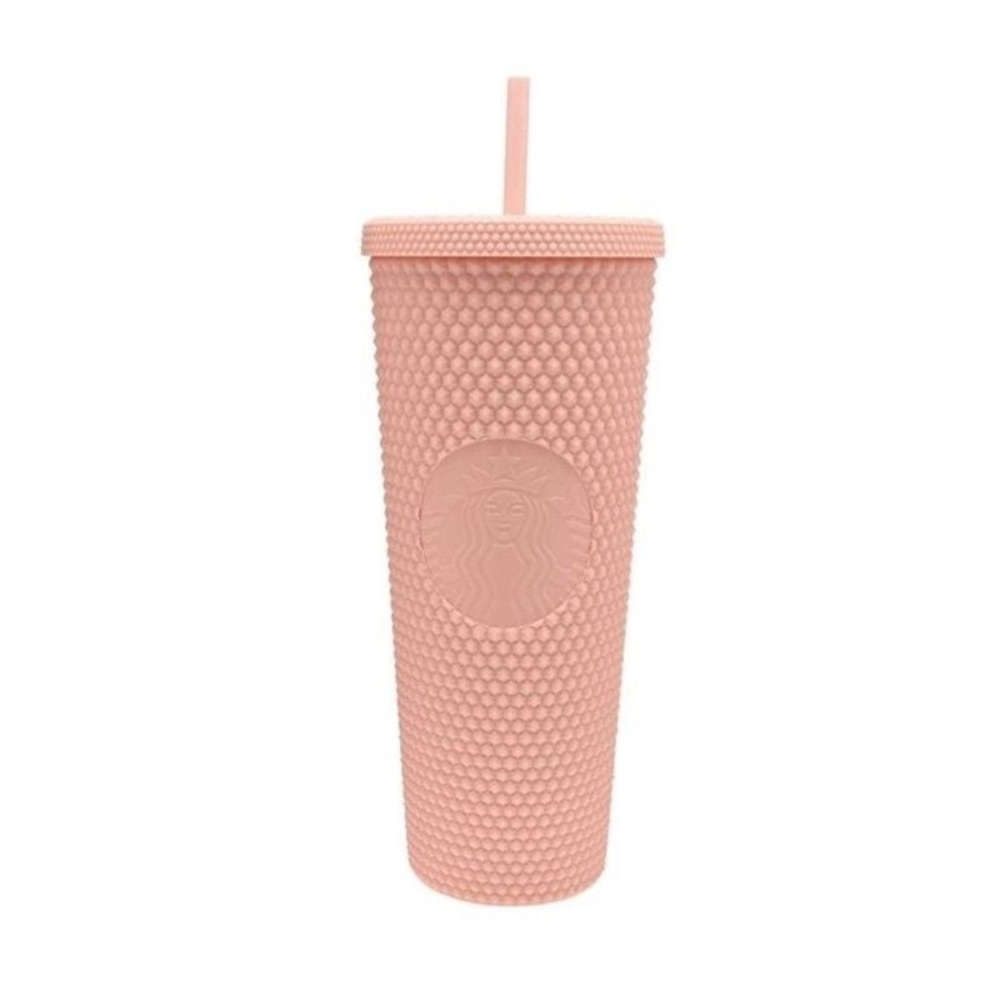 Pink matte studded tumbler matte